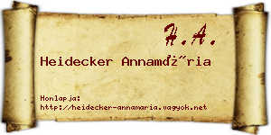 Heidecker Annamária névjegykártya